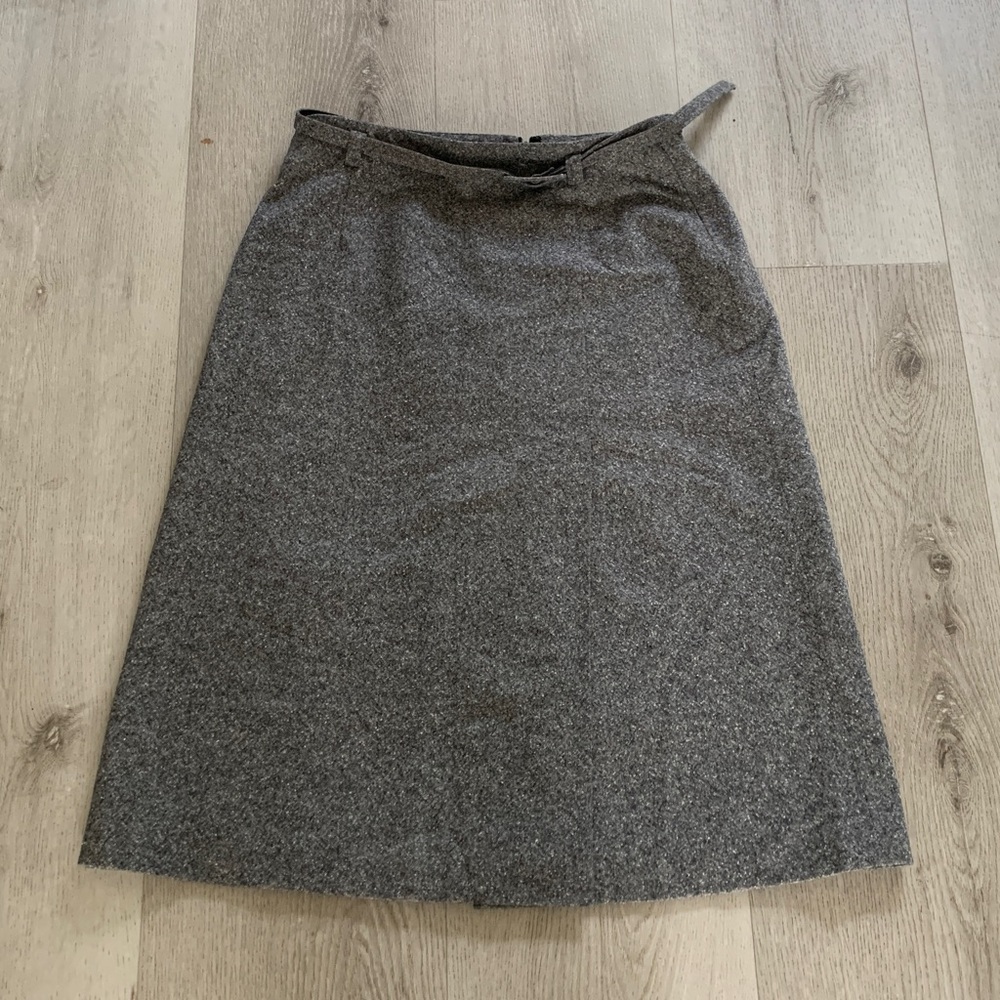 Pendleton‎ Womens Vintage Gray Wool Skirt with Belt